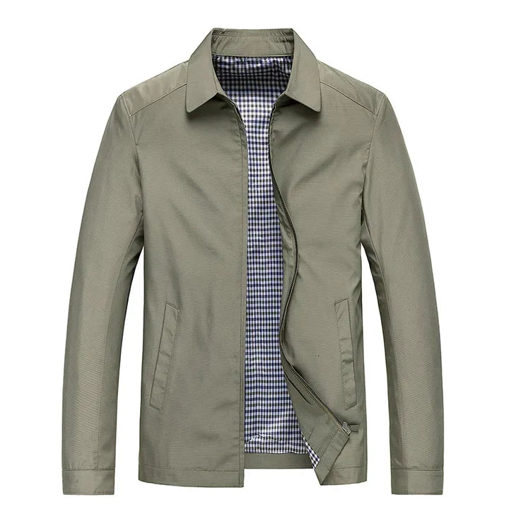 Herren men’s spring jacket – lightweight with tailored fit and checked lining