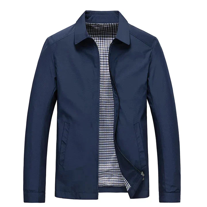 Herren men’s spring jacket – lightweight with tailored fit and checked lining