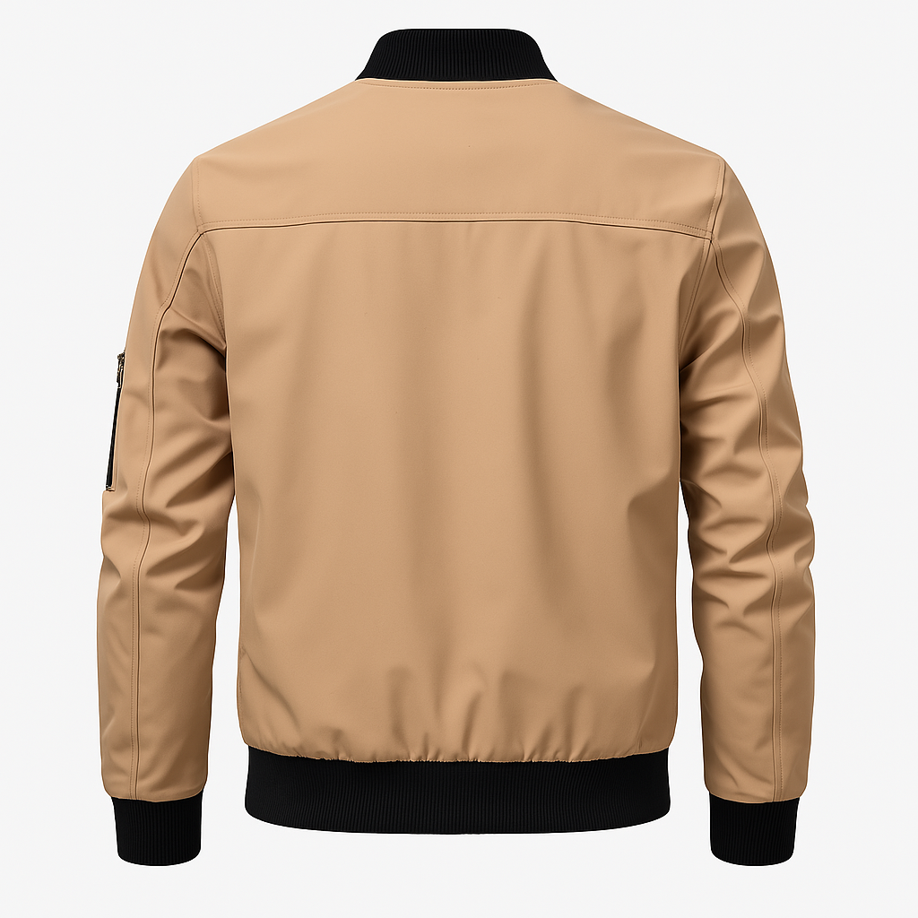 Men’s harrington-style summer bomber jacket – lightweight with zip pocket