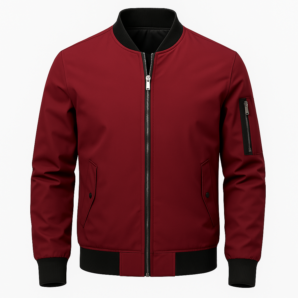 Men’s harrington-style summer bomber jacket – lightweight with zip pocket