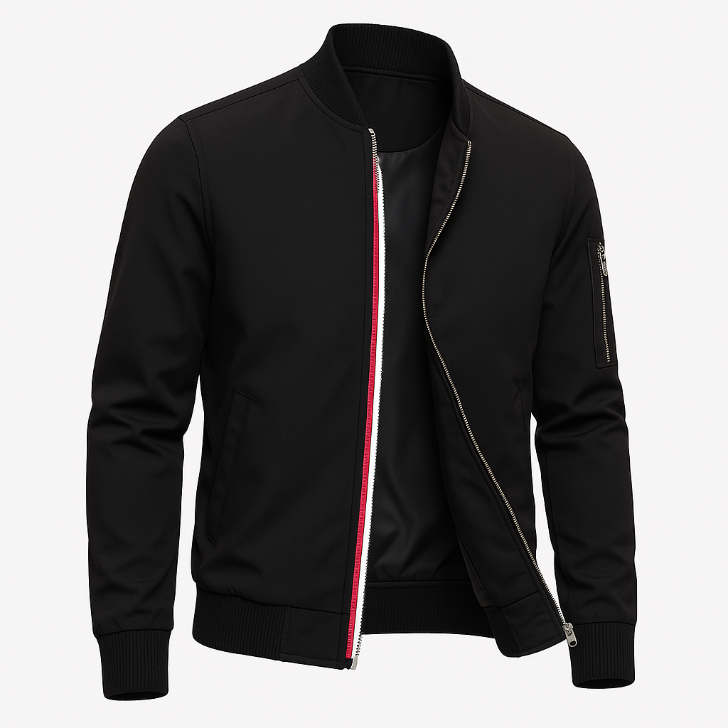 Men’s harrington-style summer bomber jacket – lightweight with zip pocket