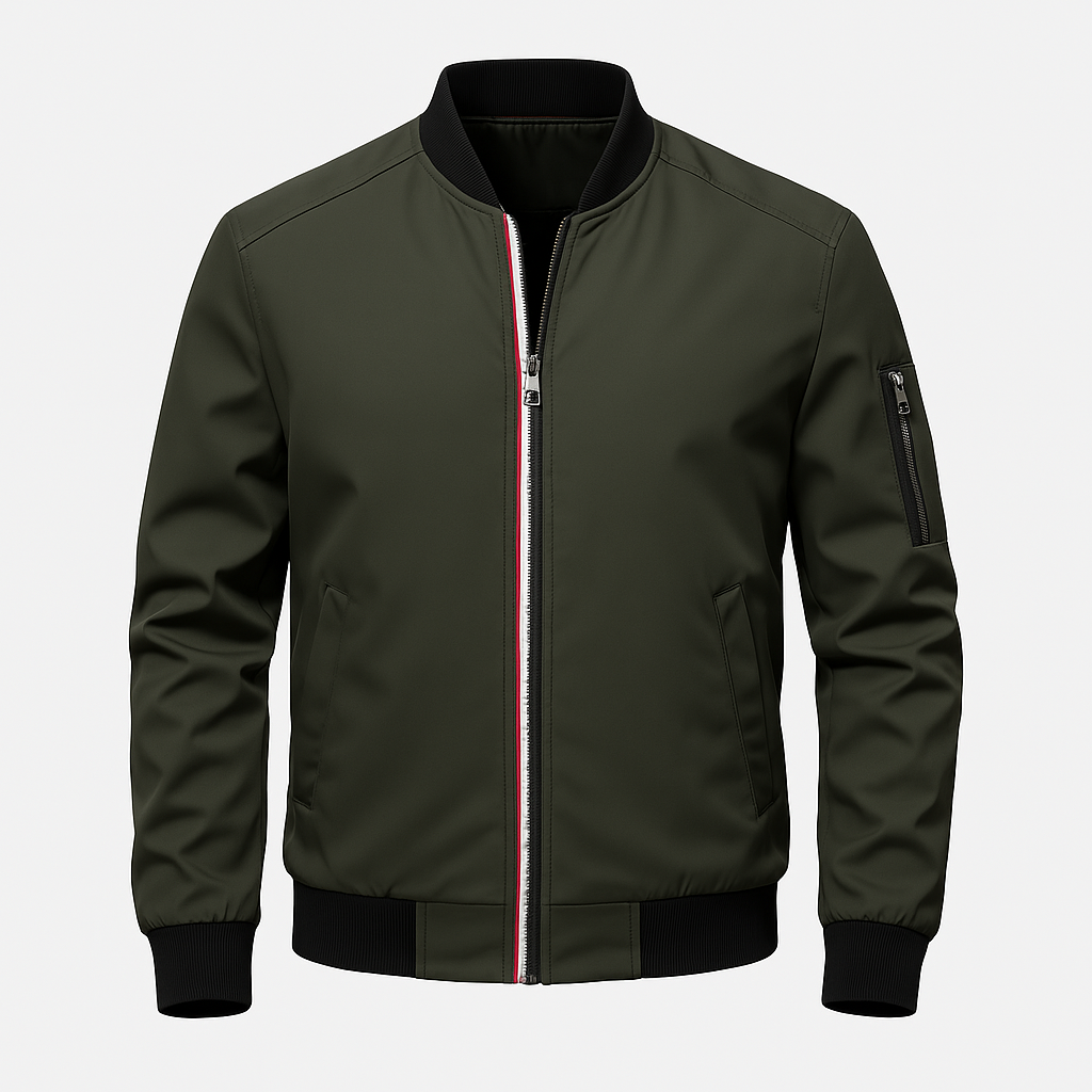 Men’s harrington-style summer bomber jacket – lightweight with zip pocket