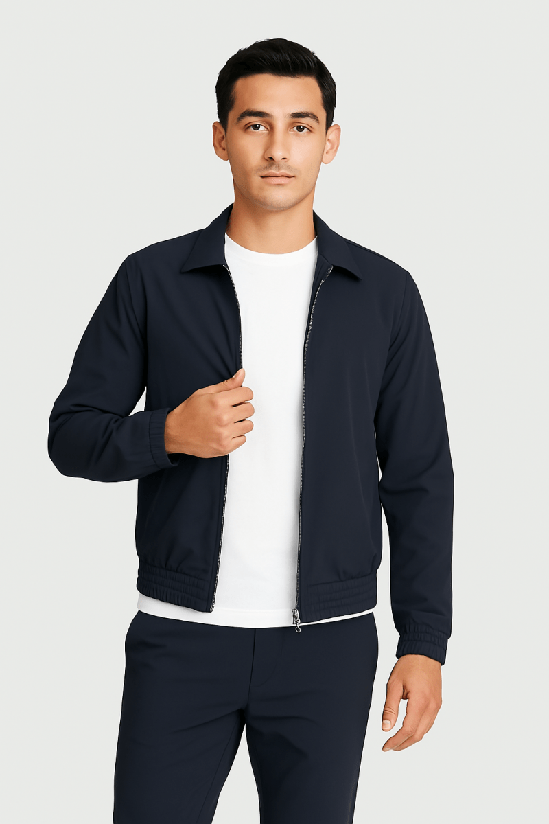 Men’s lightweight summer jacket – modern design with zip and collar