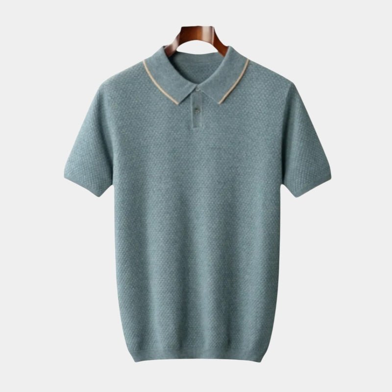 Men's short-sleeve textured polo shirt