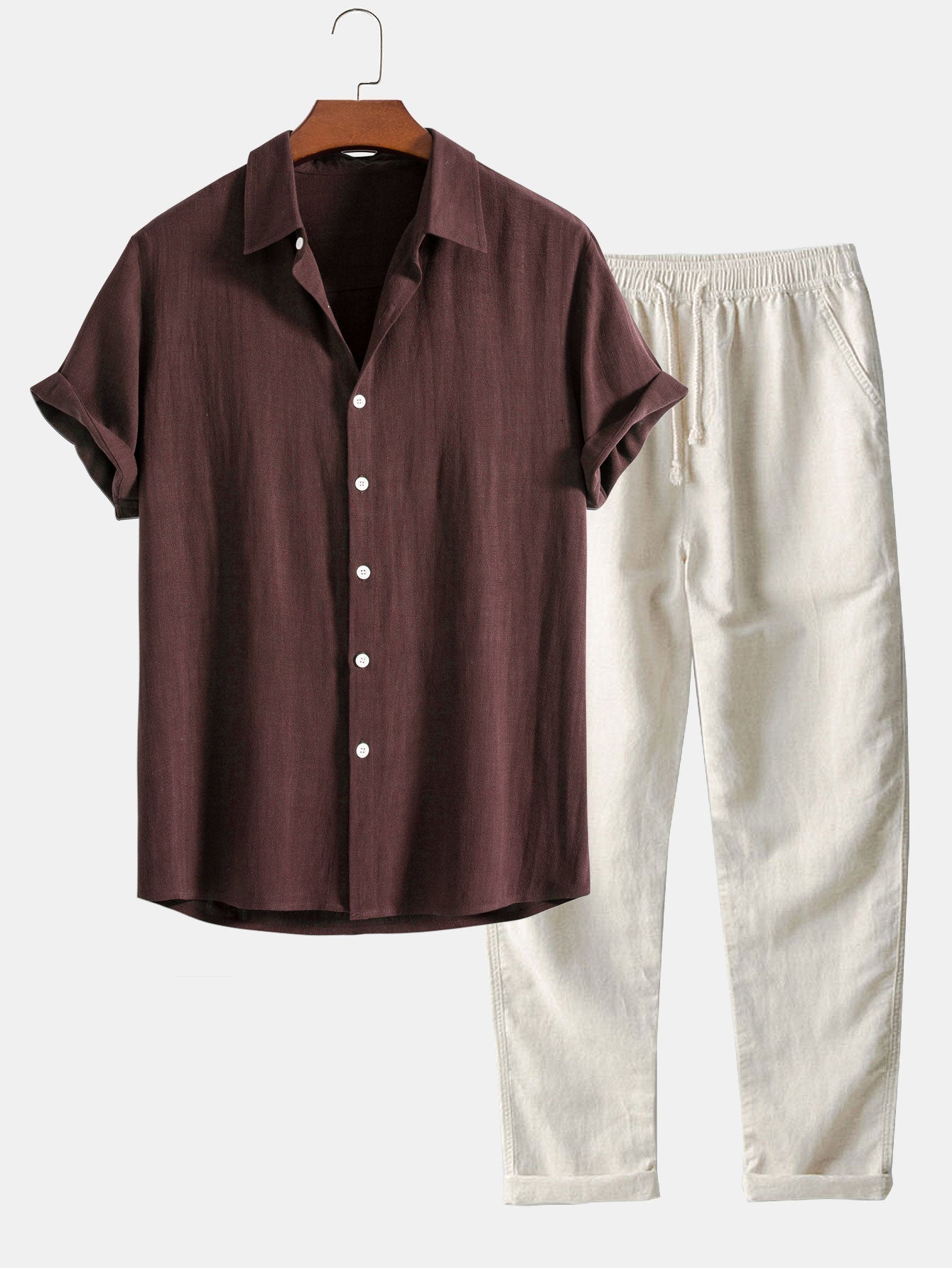 Men's summer co-ord - short sleeve shirt & relaxed fit trousers
