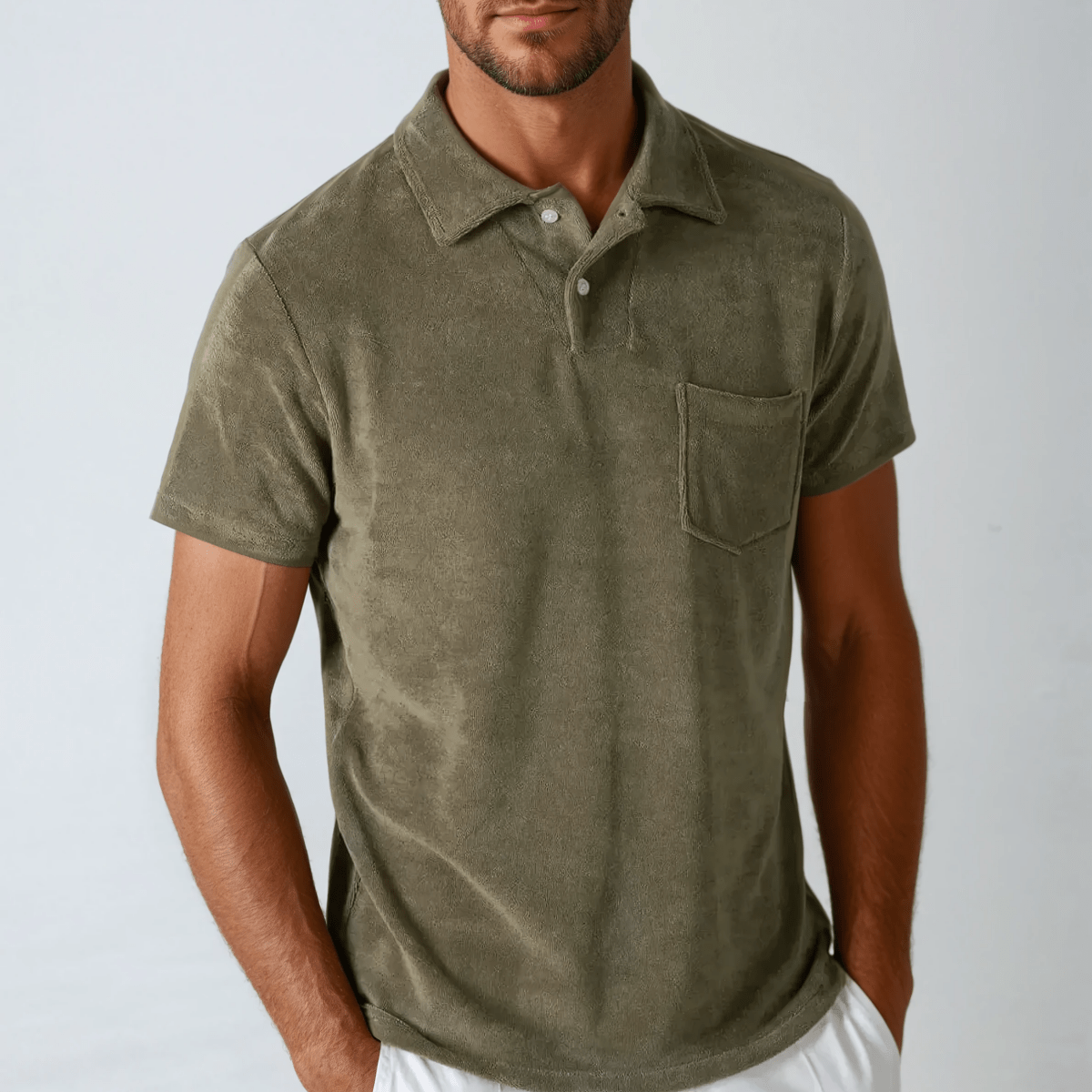 Men’s terry polo shirt