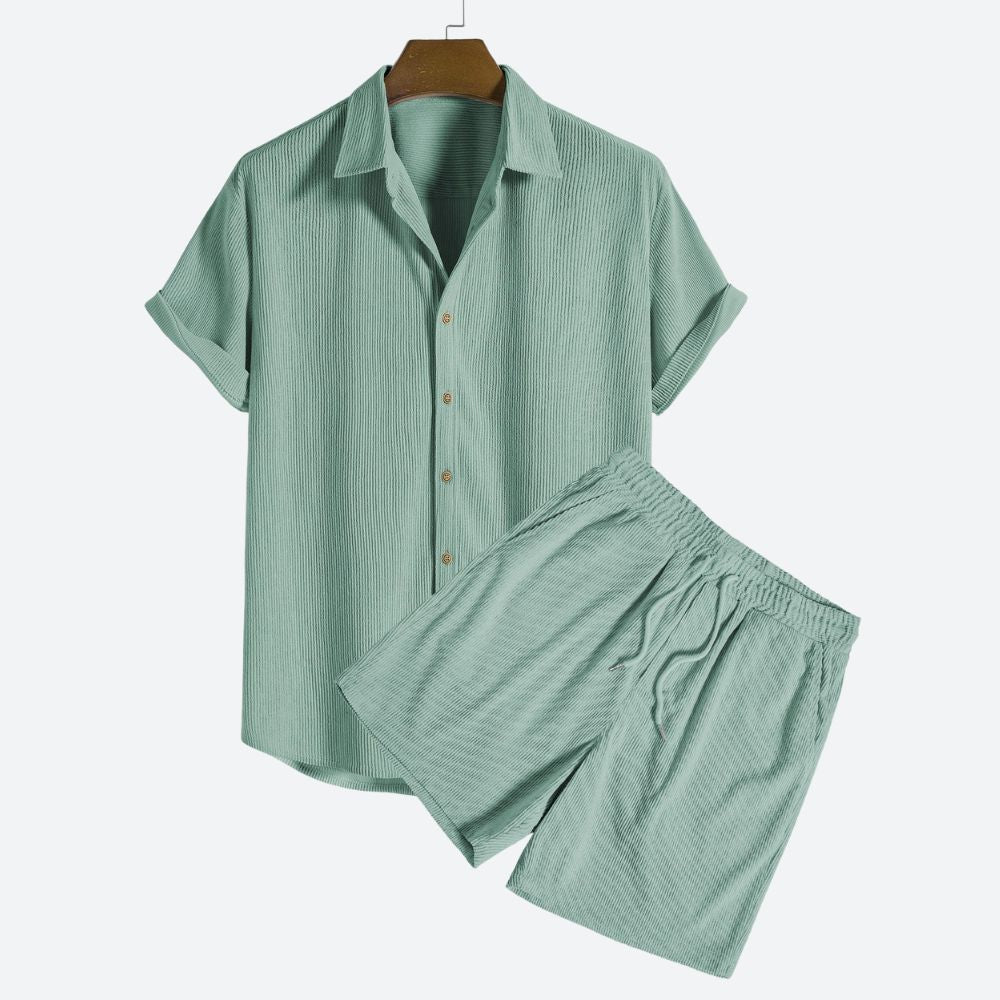 Men’s two-piece summer set – short sleeve shirt & shorts