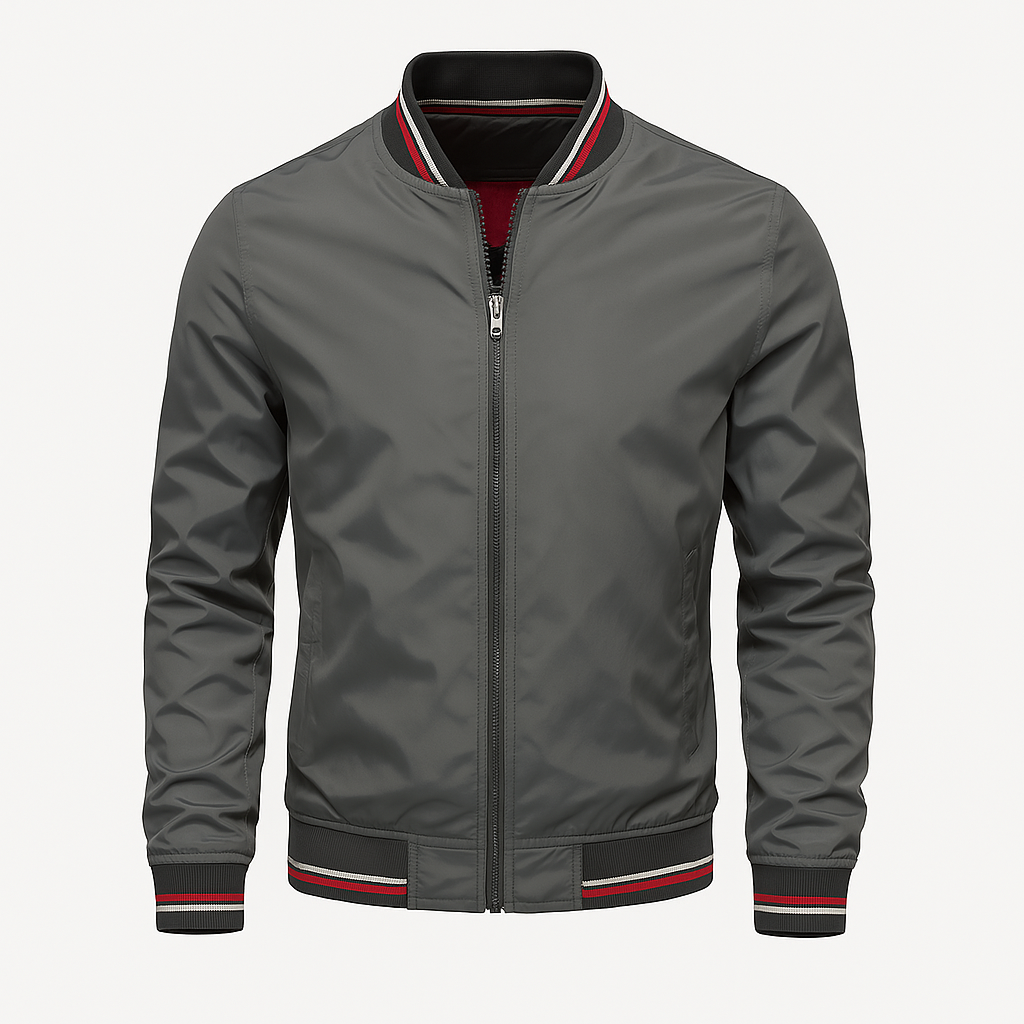 Men's zip-up bomber jacket