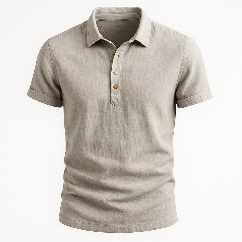 Men's button front short-sleeve polo shirt