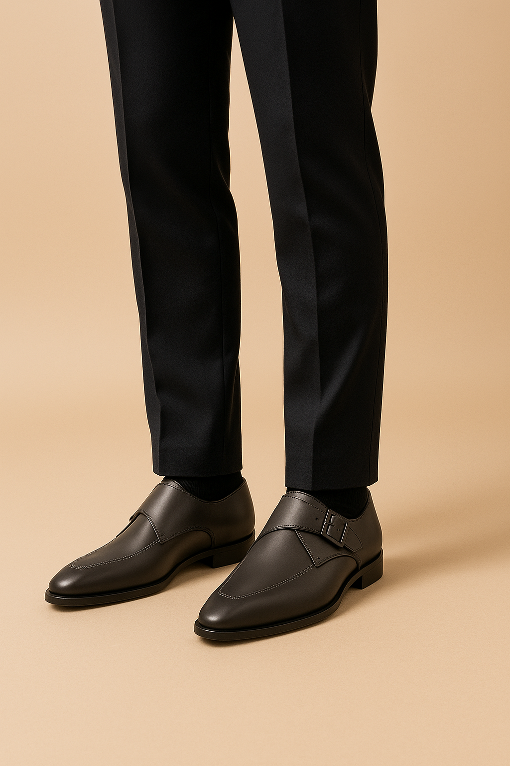Men's buckle closure dress shoes
