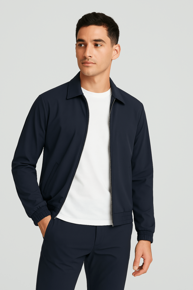 Men’s lightweight summer jacket – modern design with zip and collar