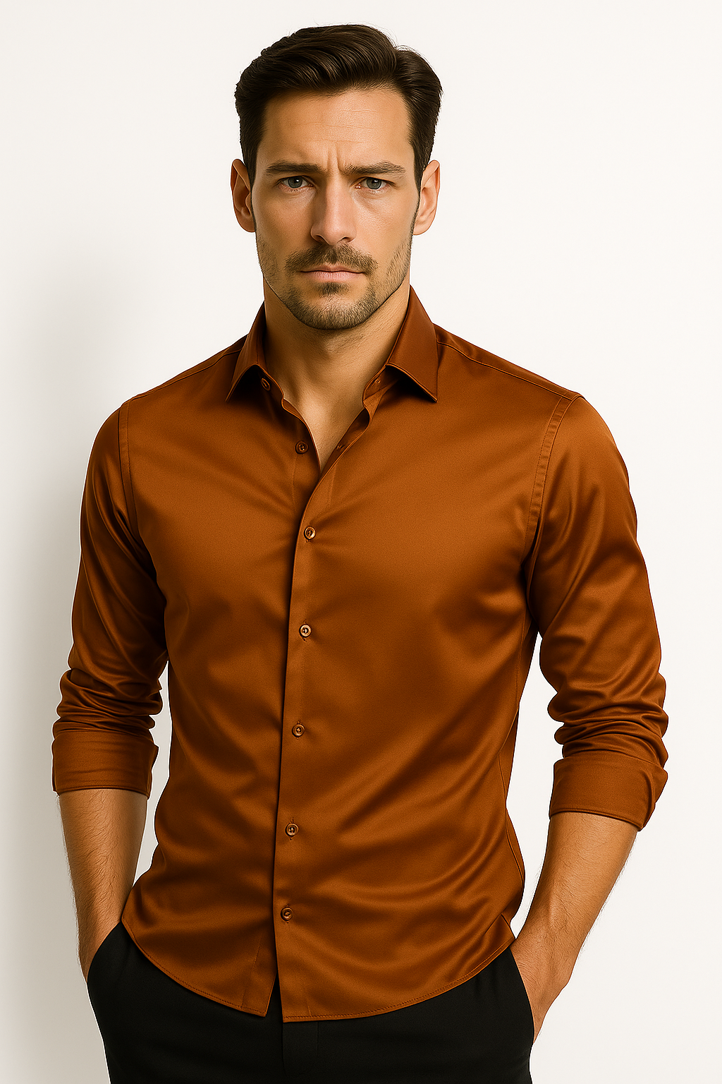 Men's long-sleeve button down dress shirt