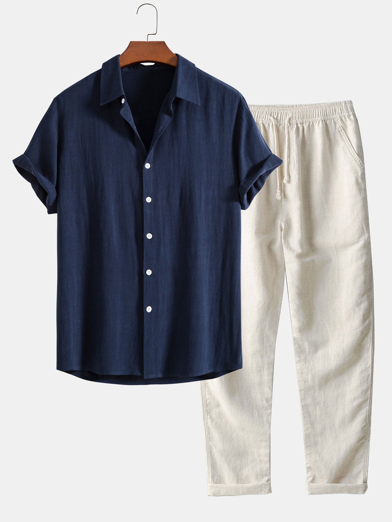 Men's summer co-ord - short sleeve shirt & relaxed fit trousers