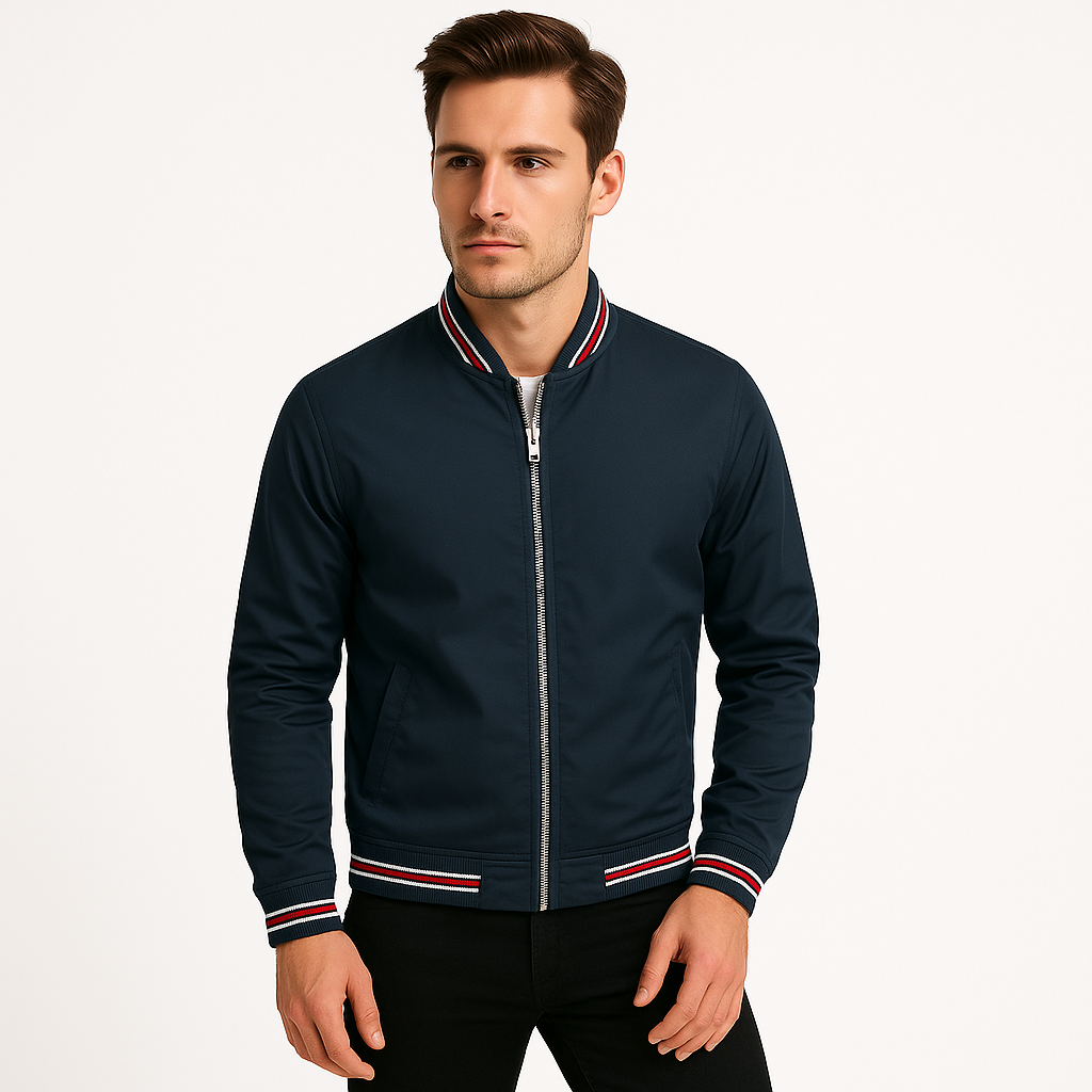 Men's zip-up bomber jacket