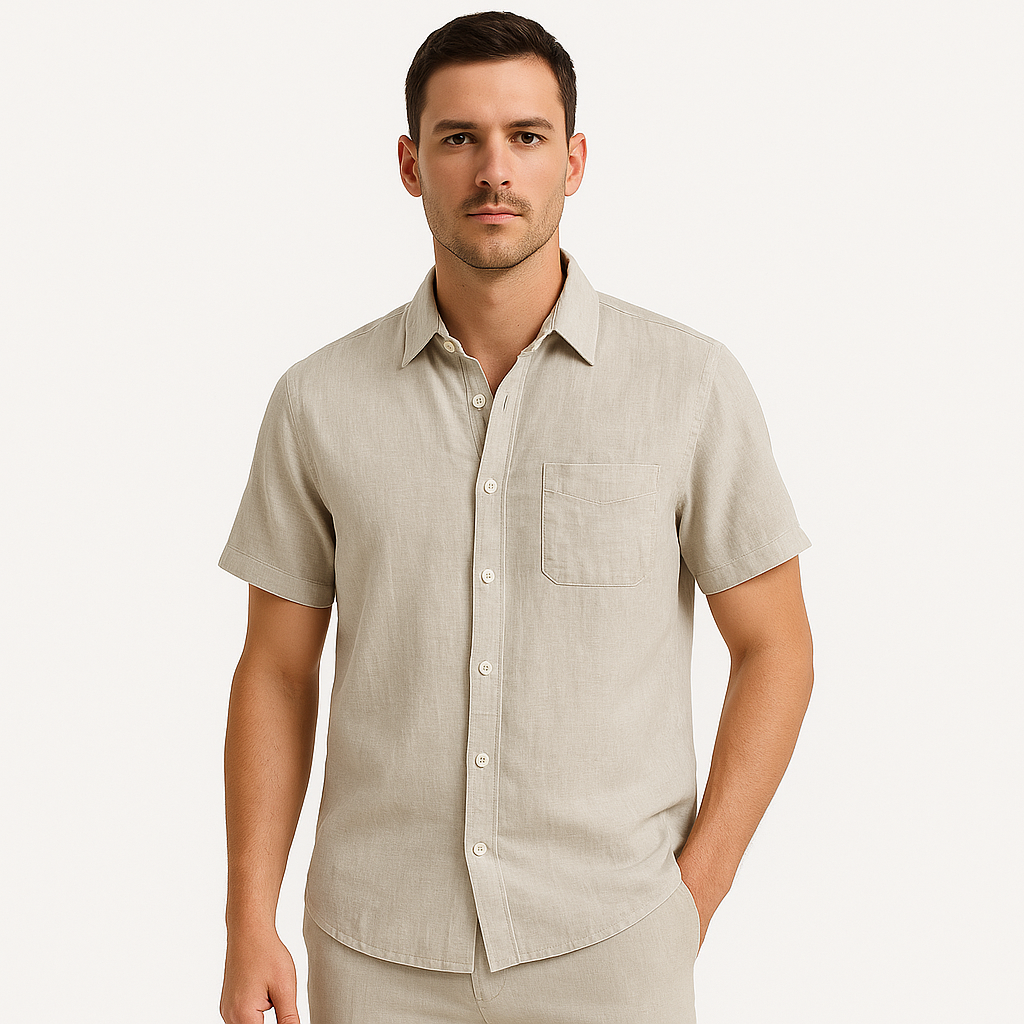 Men's short sleeve shirt - summer button-up