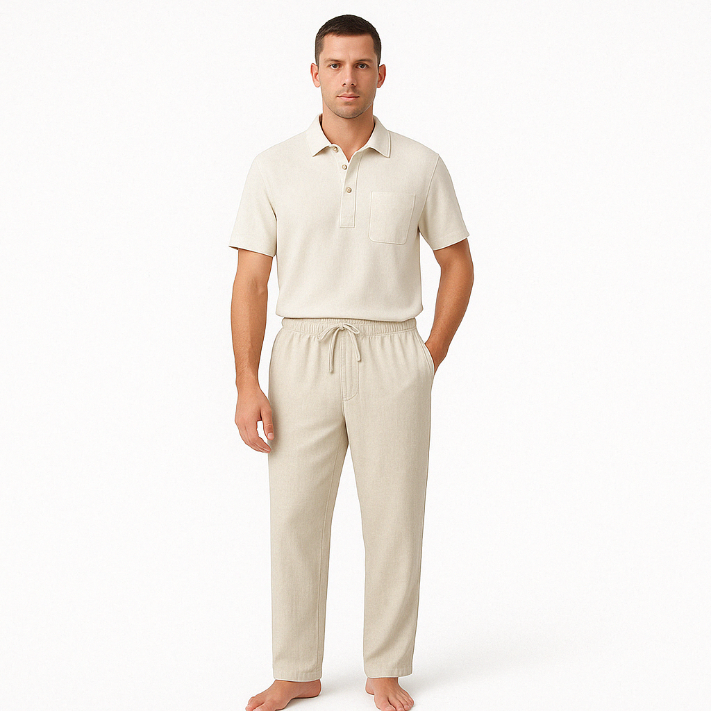 Men’s straight-leg trousers – loose fit summer style